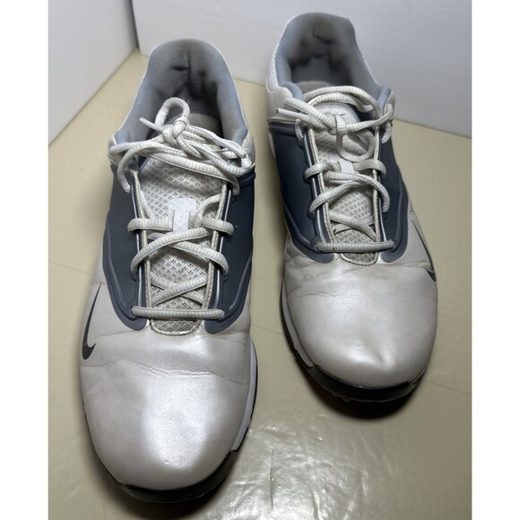 NIKE Golf Women's LUNAR SADDLE Golf Shoes Spikes White Gray Size 10 - Picture 3 of 10